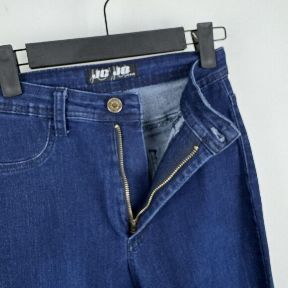 JC JQ  Bell Bottom Blue Jeans Women's Small High Rise Super Stretchy Distressed - Picture 5 of 16